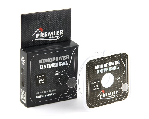 Леска MONOPOWER UNIVERSAL 0,28mm/30m Clear Nylon (PR-MU-T-028-30) Premier Fishing Астана