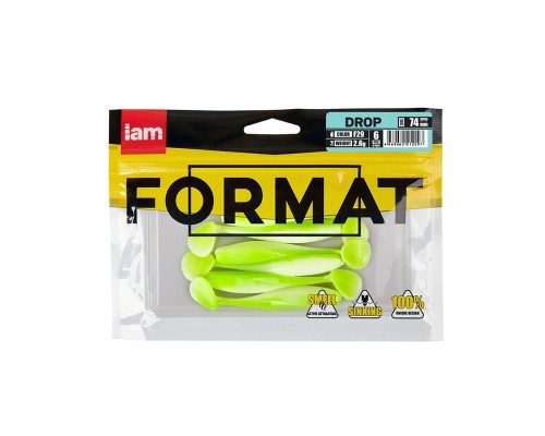 Силиконовая приманка FORMAT DROP  74mm (6шт.) цвет F29