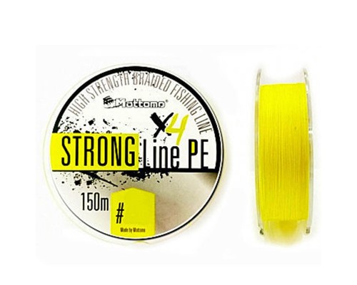 Шнур Mottomo Strong Line PE 0,14мм #1.5/8kg 150м (цвет флюоресцентный желтый) Астана