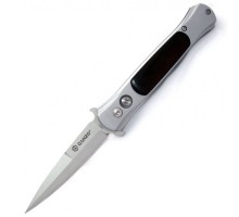 Нож складной полуавтоматический "Ganzo" с клипсой, дл.клинка 85 мм, сталь 440С, цв. хром