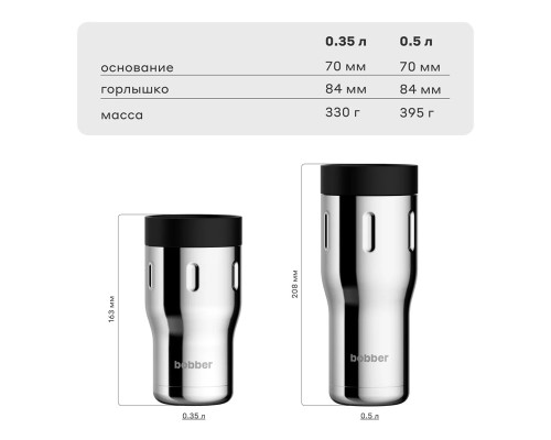 Термос питьевой, вакуумный, бытовой, тм "bobber". Объем 0,5 литра. Артикул Tumbler-500 Sage Green