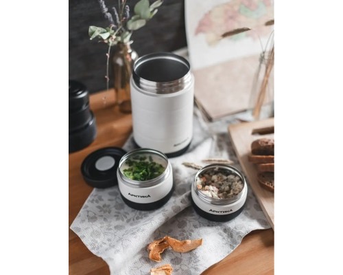 Термос для еды с тремя контейнерами вакуумный, бытовой, тм «Арктика», 1.3 л, арт. 308-1300