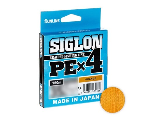 Шнур Sunline Siglon PEx4 150м #1.7/30lb 0,223мм (цвет оранжевый) Астана