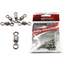 Вертлюг Namazu Pro ROLLING RIBBED SWIVEL латунь р.1 test-60 кг 10шт