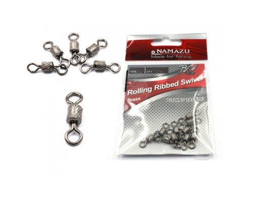 Вертлюг Namazu Pro ROLLING RIBBED SWIVEL латунь р.1 test-60 кг 10шт Астана