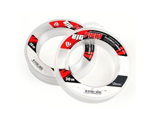 Леска Ultron Big Faght Fluorocarbon 0,40мм 11,0кг 30м прозр