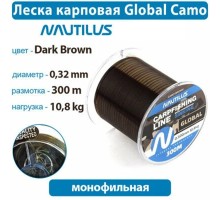 Леска Nautilus карповая Global Camo green 300м 0,30мм 9,1кг