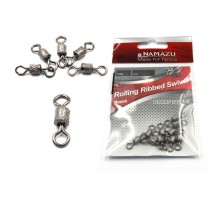 Вертлюг Namazu ROLLING RIBBED SWIVEL, латунь, цв. BN, р. 4, test-29 кг (уп.10 шт)