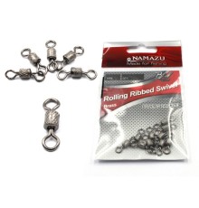 Вертлюг Namazu ROLLING RIBBED SWIVEL, латунь, цв. BN, р. 4, test-29 кг (уп.10 шт)