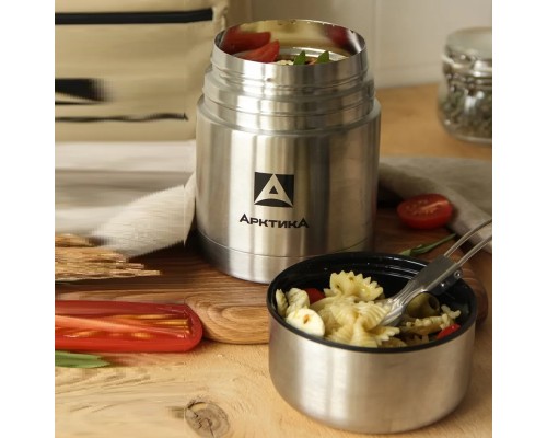 Термос вакуумный, бытовой, с широким горлом в чехле тм "Арктика", 500 мл, арт. 301-500А