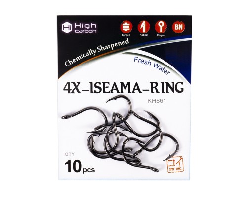 Крючок KOI "4X-ISEAMA-RING" размер 7 (INT)/6 (AS) цвет BN 10шт Астана