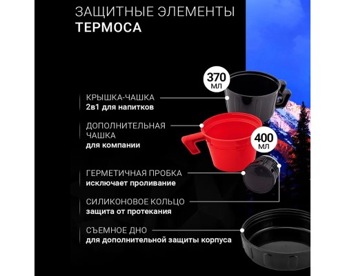 Термос бытовой, вакуумный, питьевой тм "Арктика", 2200 мл, арт.110-2200 (красный)