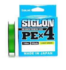 Шнур Sunline Siglon PEx4 150м #0.8/12lb 0,153мм 6кг (цвет светло-зелёный)