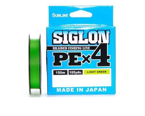 Шнур Sunline Siglon PEx4 150м #0.8/12lb 0,153мм (цвет светло-зелёный) Астана