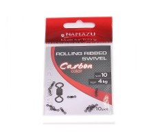 Вертлюг Namazu ROLLING RIBBED SWIVEL латунь р.10 test-4 кг 10шт