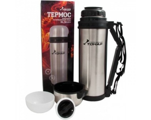 Термос (HS.TM-013) 1800ML (дополн. пласт. чашка, скл. ручка, ремень) TONAR Астана