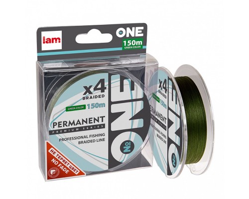Плетеный шнур №ONE PERMANENT Х4-150 (green) d0.18