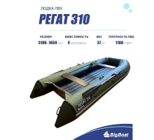 Лодка BIG BOAT РЕГАТ 310 НДНД Зелено-Черная