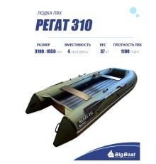 Лодка BIG BOAT РЕГАТ 310 НДНД Зелено-Черная