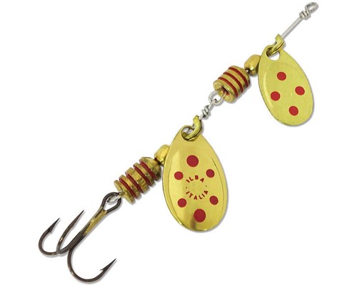 Блесна вертушка ILBA TONDO tandem d/s/z 2+3 / 12гр (gold-red) Астана