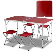 Стол Folding Table + 4 стула Красный
