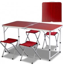 Стол Folding Table + 4 стула Красный