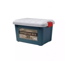 Ящик многофункциональный особопрочный СЛЕДОПЫТ Expedition Box, 30 л, 500х360х320 мм, цв. зеленый/серый