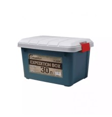 Ящик многофункциональный особопрочный СЛЕДОПЫТ Expedition Box, 30 л, 500х360х320 мм, цв. зеленый/серый