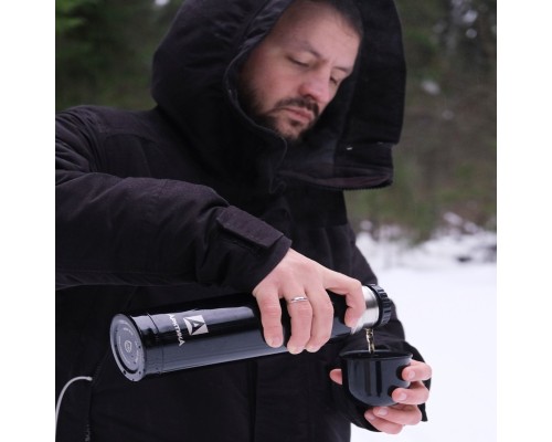 Термос бытовой, вакуумный для напитков, тм "Арктика", 750 мл, арт. 102-750 (чёрный оникс, глянцевый)