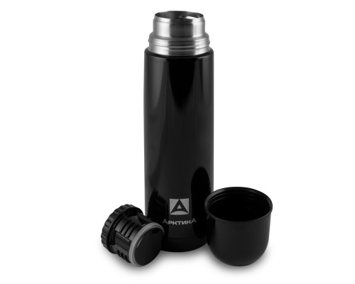 Термос бытовой, вакуумный для напитков, тм "Арктика", 750 мл, арт. 102-750 (чёрный оникс, глянцевый)
