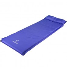 Коврик самонадувающийся с подушкой СЛЕДОПЫТ, 188x65x5 cм, стандарт, синий
