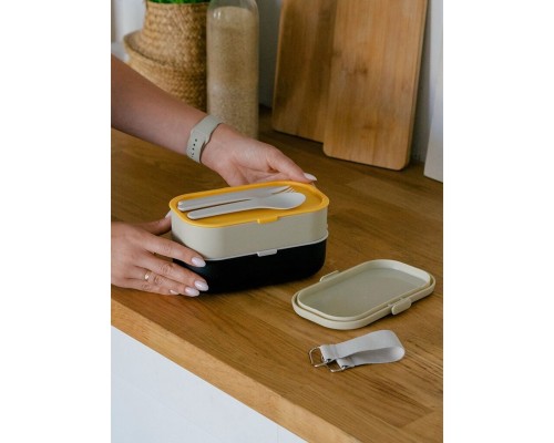 Ланчбокс тм "Арктика", 1350 МЛ, арт. 031-1350, черный/бежевый