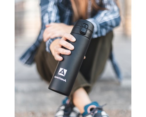 Термос питьевой вакуумный, бытовой, тм "Арктика", 500 мл, арт. 705-500 текстурный черный