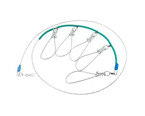 Кукан с металлическим тросом Три Кита 5-ти карабиновый Астана