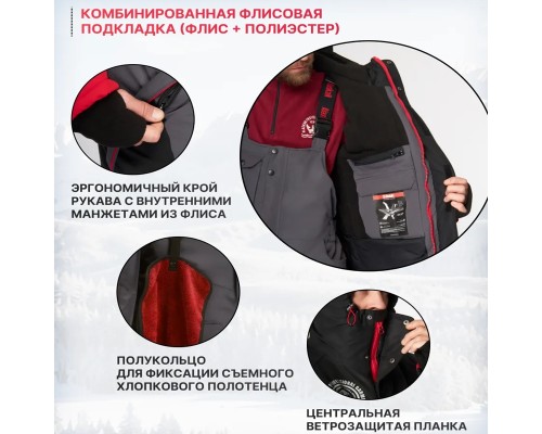 Костюм зимний Alaskan Dakota 2.0 красный/серый/чёрный р.3XL