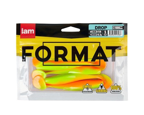 Силиконовая приманка FORMAT DROP 100mm (5шт.) цвет F28