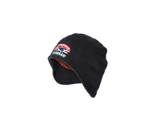 Шапка Alaskan флисовая с мехом чёрная AFHFB