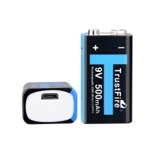 Аккумулятор TrustFire Lithium-ion 9V 500mAh Rechargeable Lithium-ion battery 9V 500mAh with USB charge Port