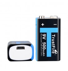 Аккумулятор TrustFire Lithium-ion 9V 500mAh Rechargeable Lithium-ion battery 9V 500mAh with USB charge Port
