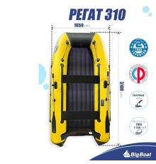 Лодка BIG BOAT РЕГАТ 310 НДНД Серо-Желтая