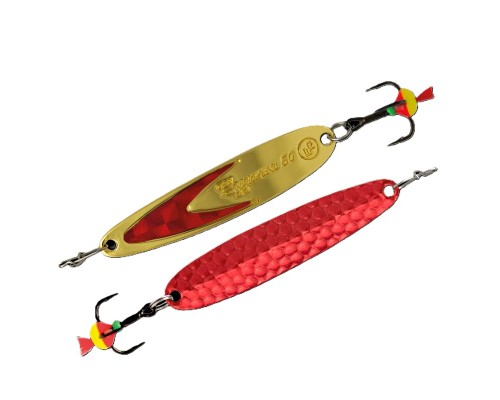 Блесна вертикальная ECOPRO Судачья красн.флекс, 50мм, 6г, RB/GRF