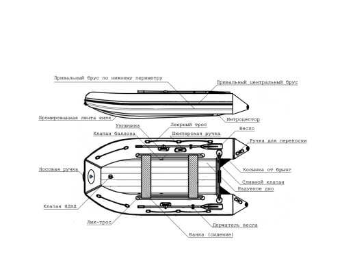 Лодка BIG BOAT РЕГАТ 380 НДНД Серо-Синяя