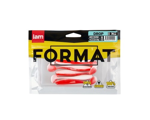 Силиконовая приманка FORMAT DROP  74mm (6шт.) цвет F02