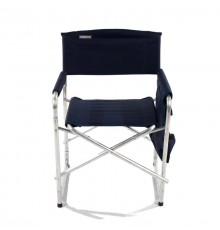 Кресло складное "СЛЕДОПЫТ" 585х450х825мм с карманом на подлокотнике, алюминий, синий