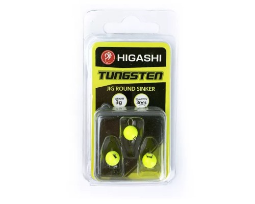 Чебурашка Разборный Вольфрам HIGASHI  Jig Tungsten sinker R Fluo Yellow 3гр (уп 3шт) Астана