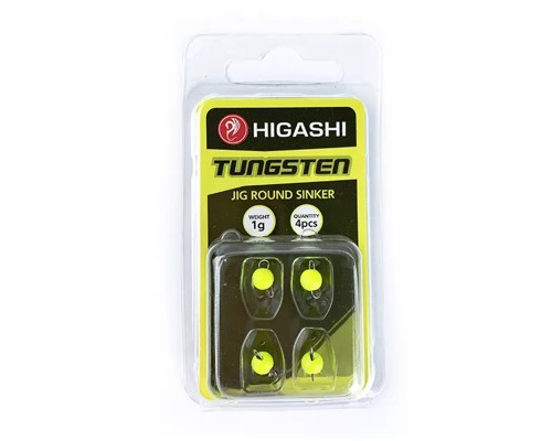 Чебурашка Разборный Вольфрам HIGASHI  Jig Tungsten sinker R Fluo Yellow 1гр (уп 4шт) Астана