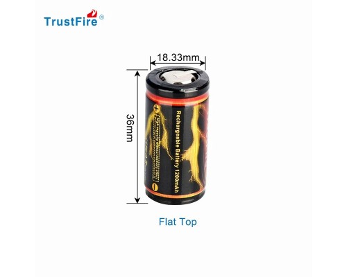 Аккумулятор TrustFire 18350 3.7V 1200mAh rechargeabe battery with PCB Астана