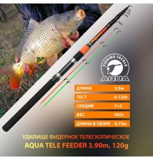Удилище Aqua TeleFeeder 3,9м до 120гр.
