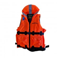 Жилет спасательный СЖ-50, цв. оранжевый, тк. Оксфорд 240D, (до 50 кг)
