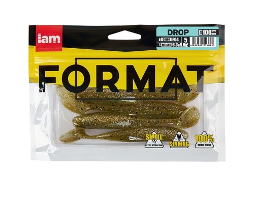 Силиконовая приманка FORMAT DROP 100mm (5шт.) цвет F04